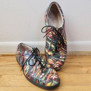 Icon Brand Artist Leather Shoes Oxfords Art Supplies Print sz 9.5 9 1/2